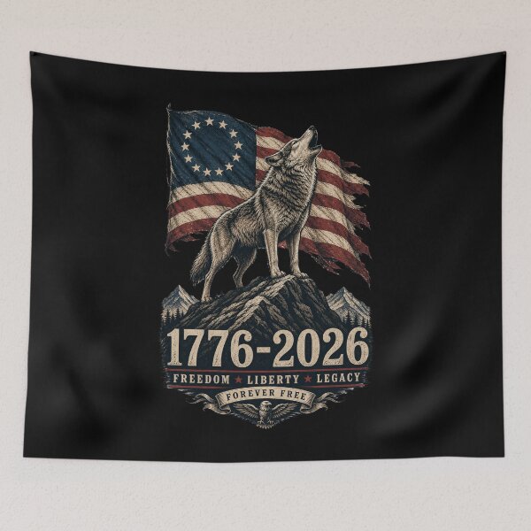 Item preview, Patriotic Wolf 1776-2026 Freedom Liberty Legacy designed and sold by FREENATION2026.