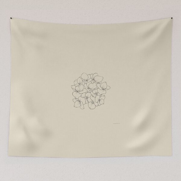 Item preview, Botanical Hydrangea Line Art Flower Sketch Edition III designed and sold by smaragdstudio.