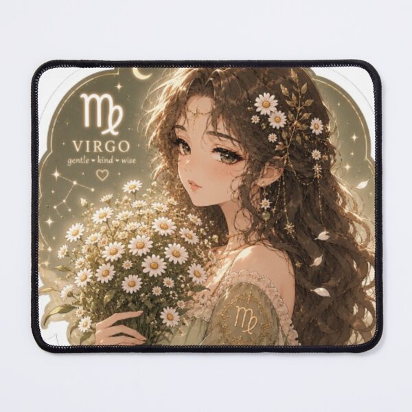 Item preview, Virgo Zodiac Flower Goddess Sticker | Daisy Astrology Art designed and sold by MysticPurpleHue.