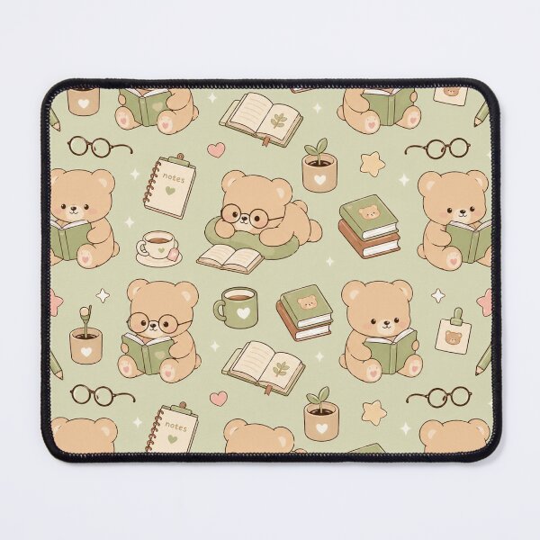 Item preview, Teddy Bear Reading Club Pattern Cute Cozy Study Kawaii Aesthetic designed and sold by Soft Berry Studio.