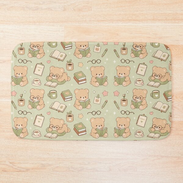 Item preview, Teddy Bear Reading Club Pattern Cute Cozy Study Kawaii Aesthetic designed and sold by Soft Berry Studio.