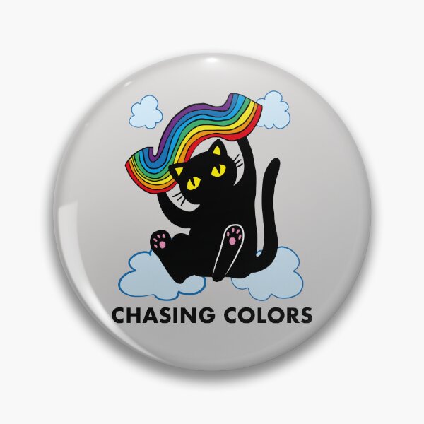 Item preview, Black cat chasing colors designed and sold by Konopikyu.