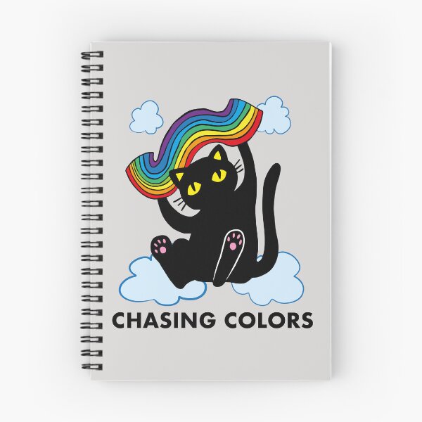 Item preview, Black cat chasing colors designed and sold by Konopikyu.