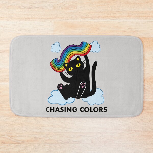 Item preview, Black cat chasing colors designed and sold by Konopikyu.