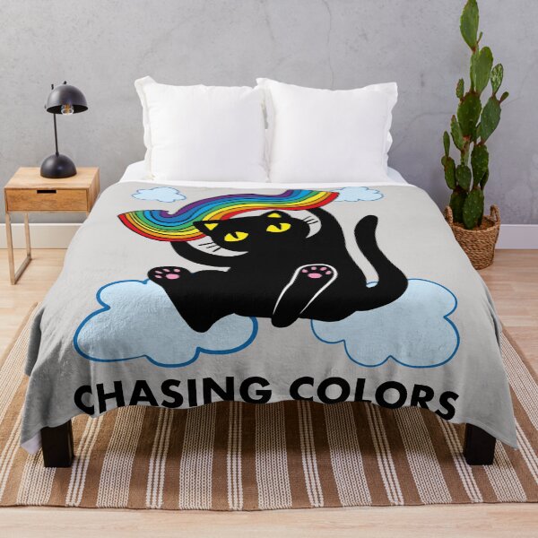 Item preview, Black cat chasing colors designed and sold by Konopikyu.