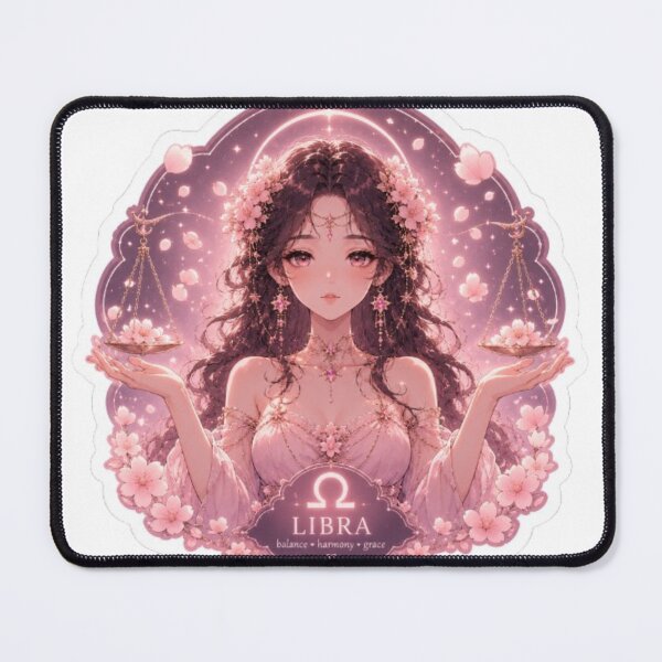 Item preview, Libra Zodiac Flower Goddess Sticker | Cherry Blossom Astrology Art designed and sold by MysticPurpleHue.