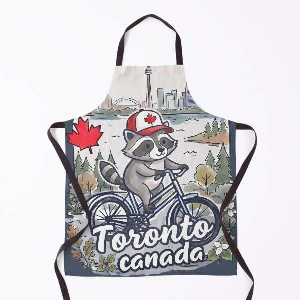 Item preview, Toronto Canada Bicycling Raccoon Cute Cyclist Skyline designed and sold by HowToCanadian.