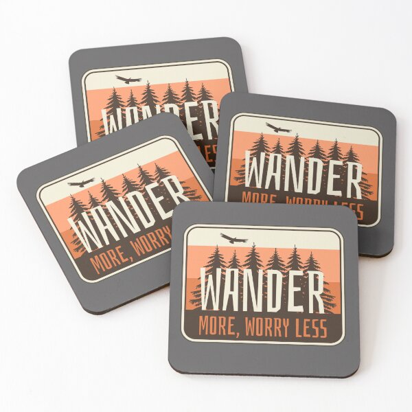 Item preview, Wander More Worry Less Retro Outdoor Adventure Forest designed and sold by Gravelpeak Co..