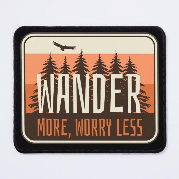 Item preview, Wander More Worry Less Retro Outdoor Adventure Forest designed and sold by Gravelpeak Co..