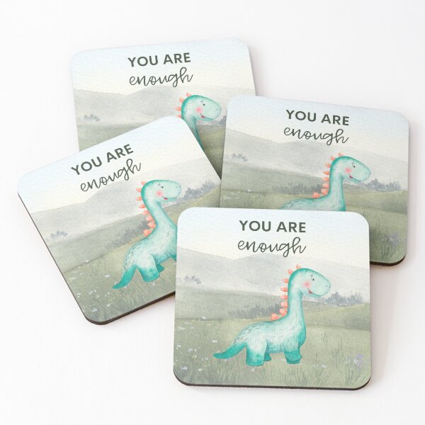 Item preview, You Are Enough - Baby Dinosaur Poster Design designed and sold by SunnyBunnyWorks.