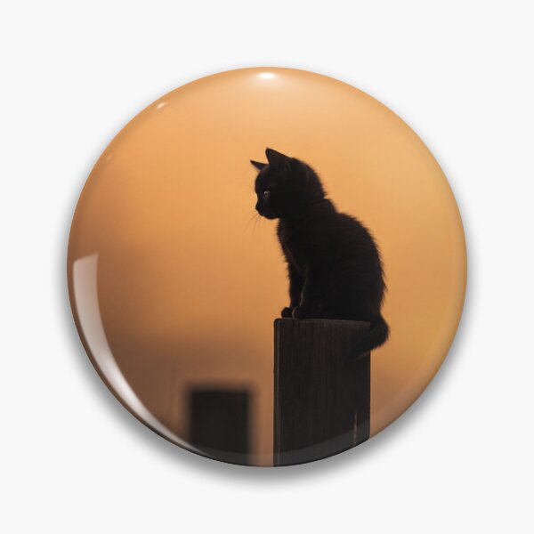 Item preview, Black Kitten at Sunset – Mystical Cat Silhouette Art designed and sold by WhimsyWink.