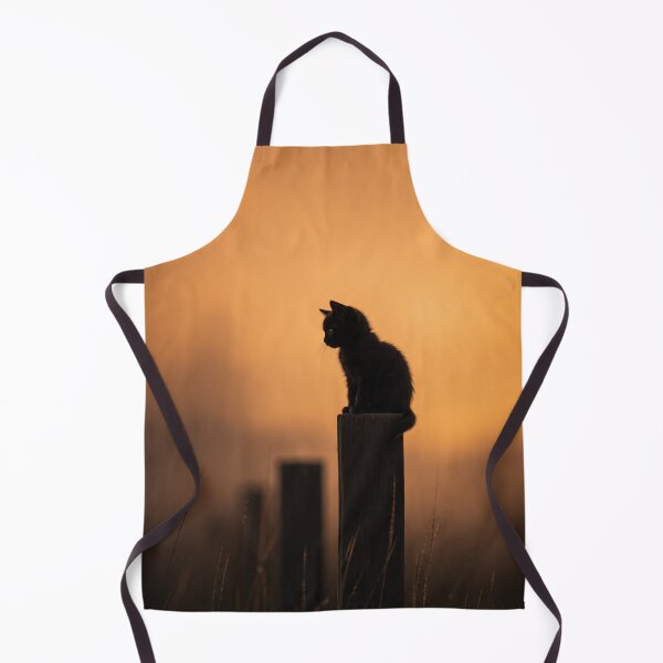 Item preview, Black Kitten at Sunset – Mystical Cat Silhouette Art designed and sold by WhimsyWink.