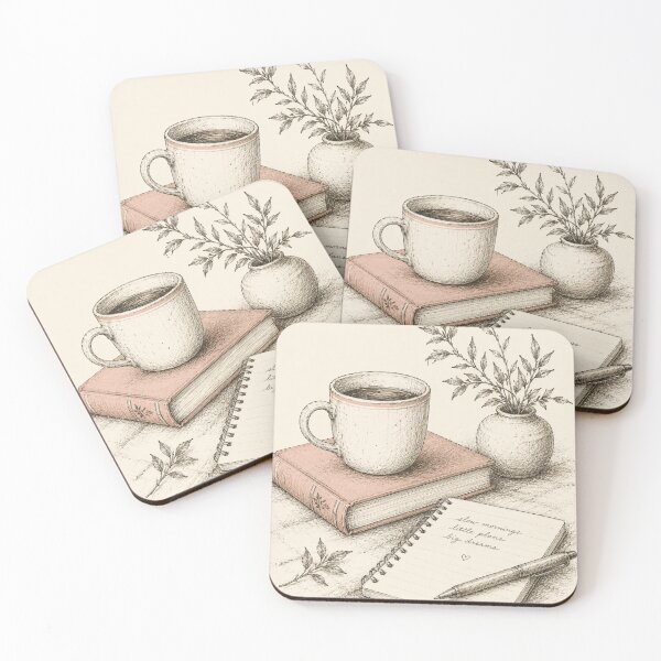 Item preview, Slow mornings, little plans, big dreams — cosy coffee print designed and sold by BalancedCoNL.