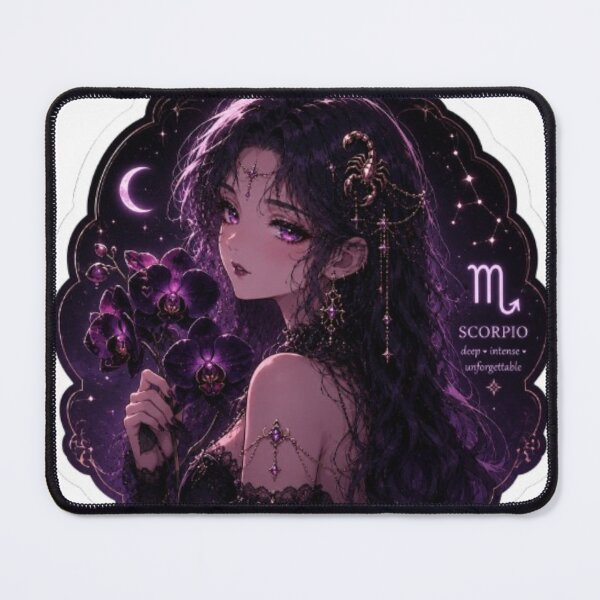 Item preview, Scorpio Zodiac Flower Goddess Sticker | Orchid Astrology Art designed and sold by MysticPurpleHue.