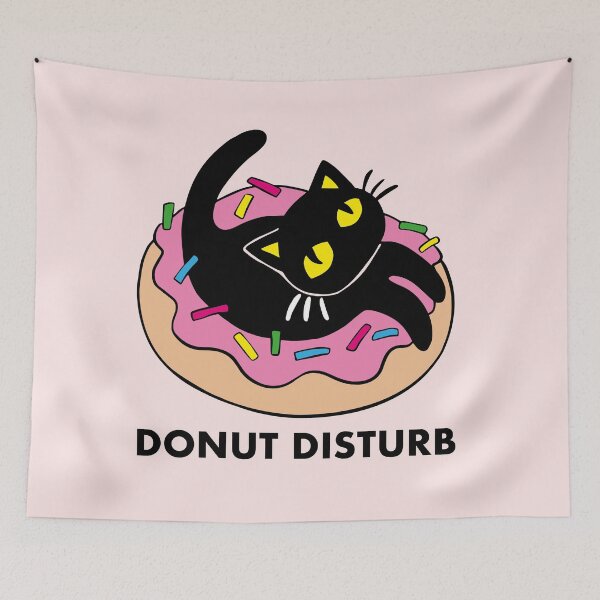 Item preview, Black cat donut disturb designed and sold by Konopikyu.
