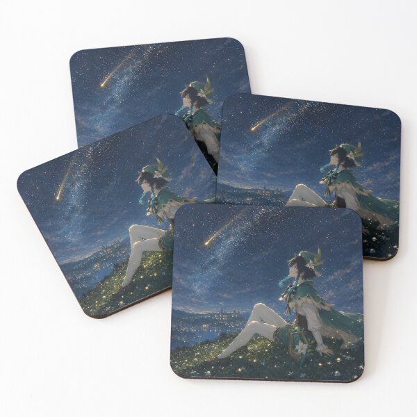 Item preview, Venti Under the Shooting Star | Genshin Impact Anime Fantasy Art designed and sold by RabbitProject.