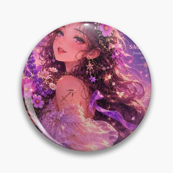 Item preview, Sagittarius Zodiac Flower Goddess Sticker | Wildflower Astrology Art designed and sold by MysticPurpleHue.