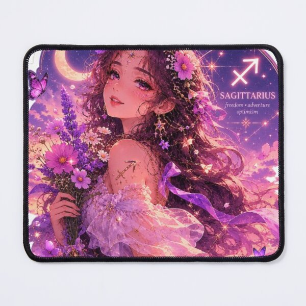 Item preview, Sagittarius Zodiac Flower Goddess Sticker | Wildflower Astrology Art designed and sold by MysticPurpleHue.