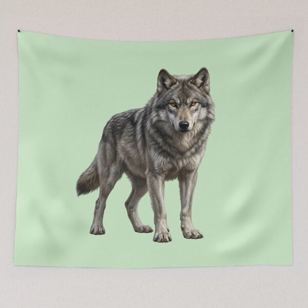 Item preview, Majestic Timber Wolf Realistic Wild Grey Wolf Illustration designed and sold by Utopian-Magic.