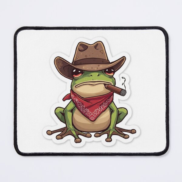 Item preview, Funny Cowboy Frog with Cigar Sticker designed and sold by MoodPeel_ .