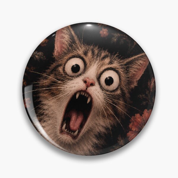 Item preview, Crazy Screaming Gray Cat Horror Art designed and sold by VitSArt.