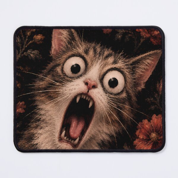 Item preview, Crazy Screaming Gray Cat Horror Art designed and sold by VitSArt.