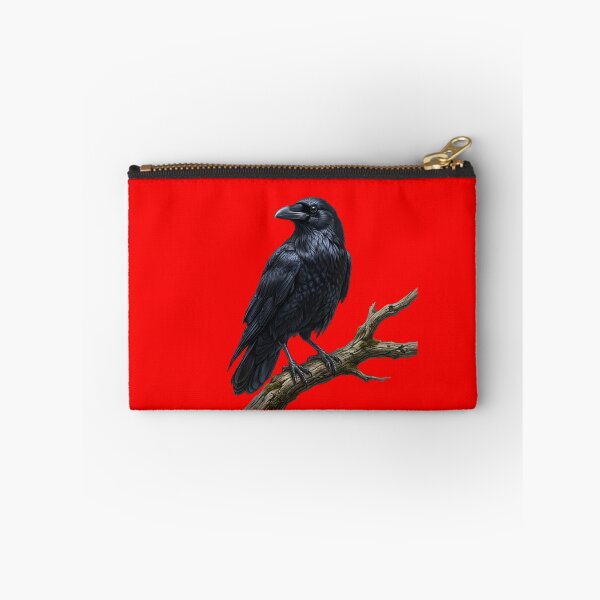 Item preview, Majestic Black Raven on Branch Realistic Gothic Crow designed and sold by Utopian-Magic.