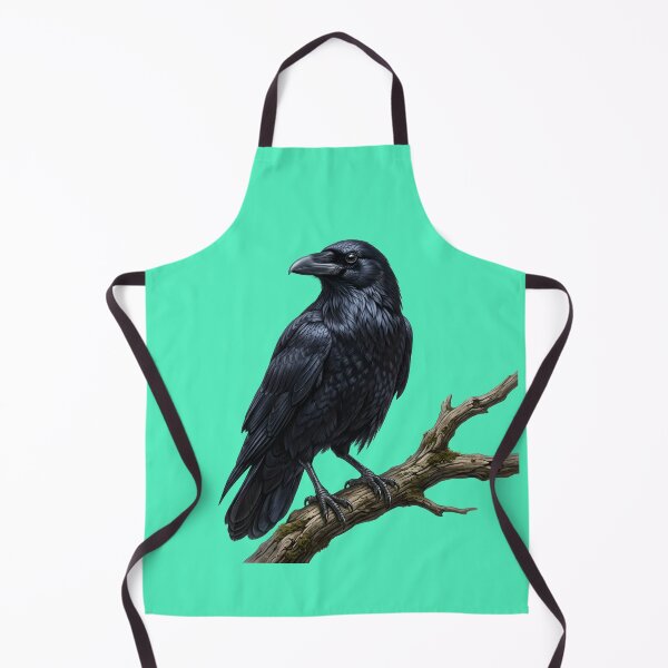 Item preview, Majestic Black Raven on Branch Realistic Gothic Crow designed and sold by Utopian-Magic.
