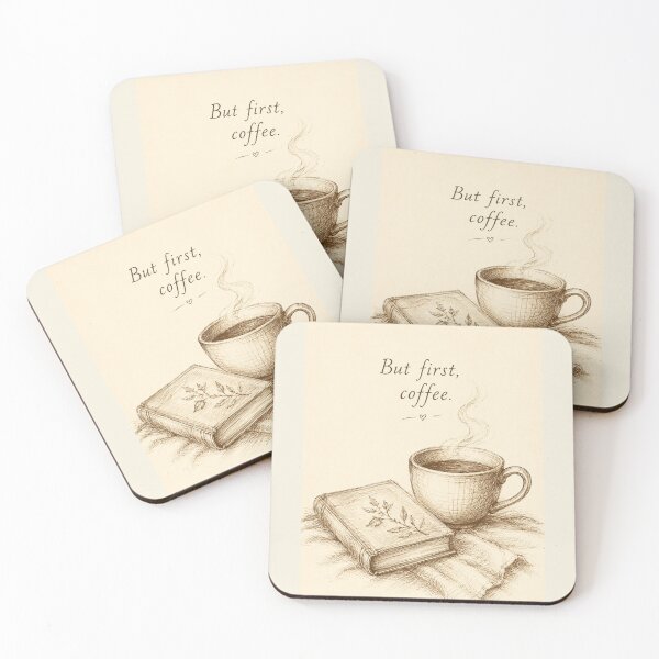 Item preview, But first, coffee — cozy print designed and sold by BalancedCoNL.
