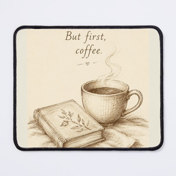 Item preview, But first, coffee — cozy print designed and sold by BalancedCoNL.