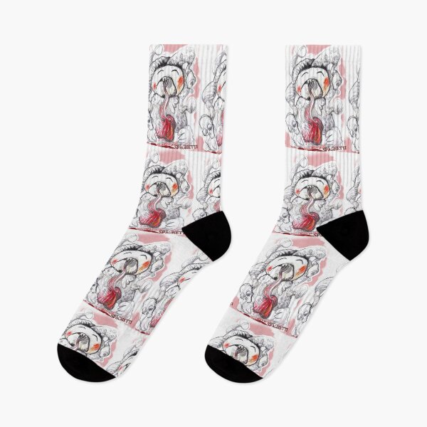 Item preview, Clown Eating Heart Spaghetti on Halloween (Original Drawing by ACCI) designed and sold by VanyssaGraphics.