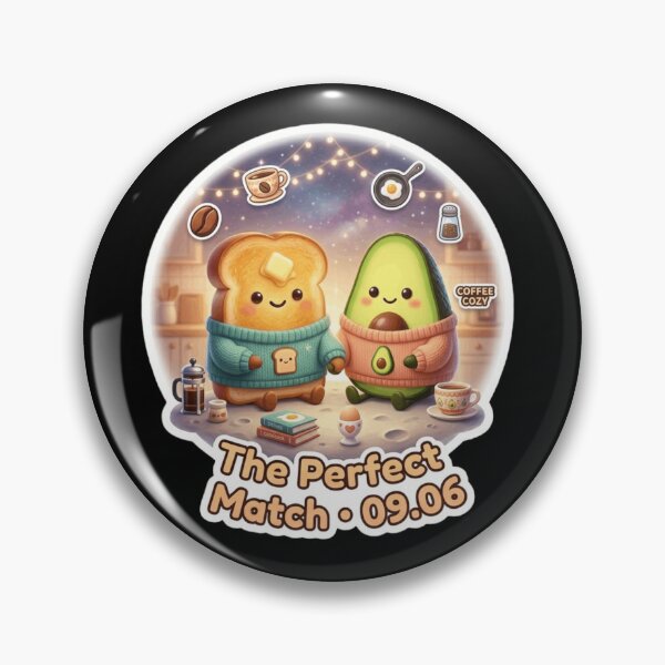 Item preview, Cute Avocado and Toast Couple - The Perfect Match Cozy Kawaii Food Love Design designed and sold by MartBook.