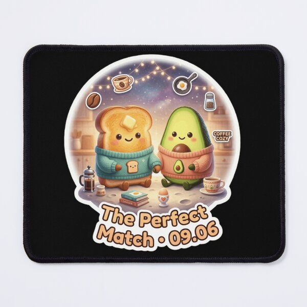 Item preview, Cute Avocado and Toast Couple - The Perfect Match Cozy Kawaii Food Love Design designed and sold by MartBook.