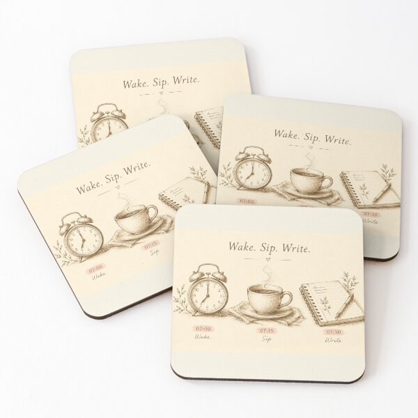Item preview, A slow morning ritual triptych — coffee & journal print designed and sold by BalancedCoNL.