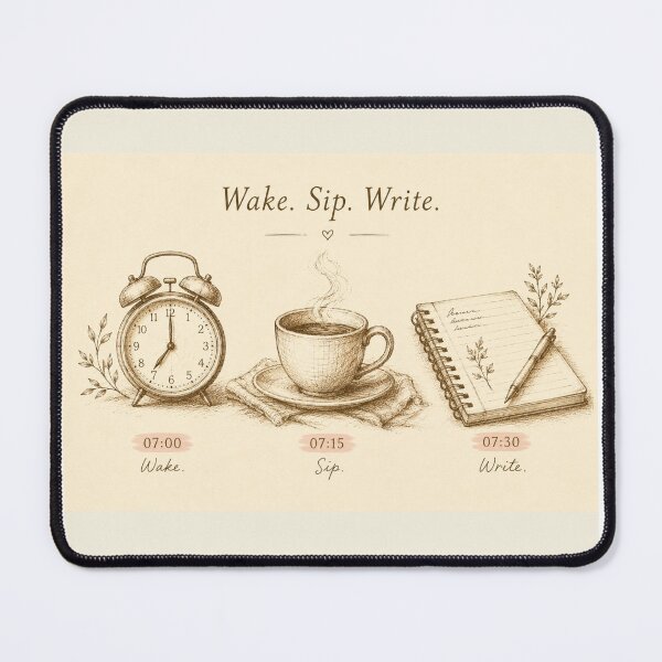 Item preview, A slow morning ritual triptych — coffee & journal print designed and sold by BalancedCoNL.