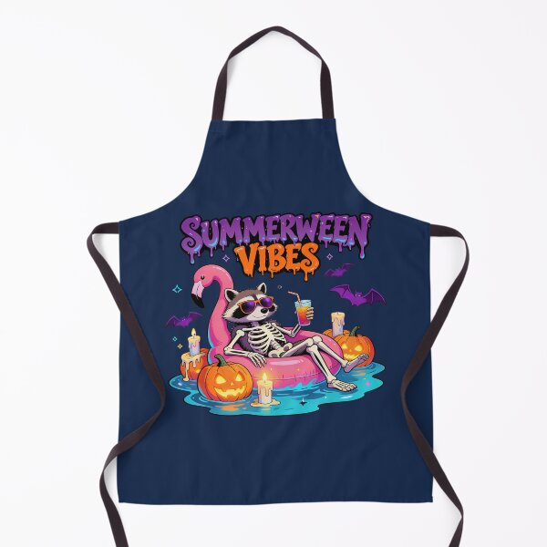 Item preview, Summerween Vibes Neon Raccoon Flamingo Float designed and sold by TatyanaArt.