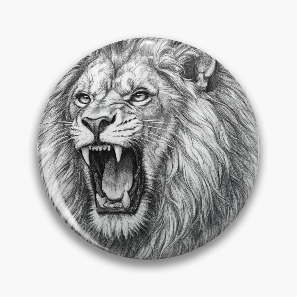 Item preview, Majestic Lion Head Sketch | Detailed Black & White Lion Illustration designed and sold by arifali786.