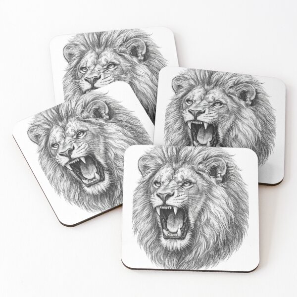 Item preview, Majestic Lion Head Sketch | Detailed Black & White Lion Illustration designed and sold by arifali786.