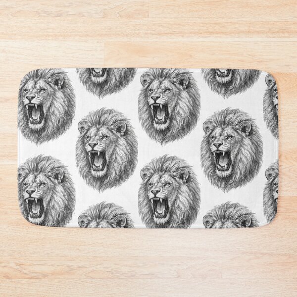 Item preview, Majestic Lion Head Sketch | Detailed Black & White Lion Illustration designed and sold by arifali786.