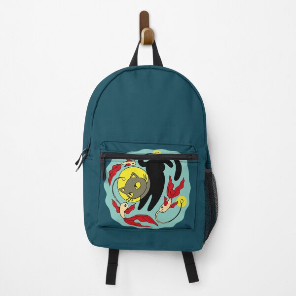 Item preview, Black cat swimming with light fish  designed and sold by Konopikyu.