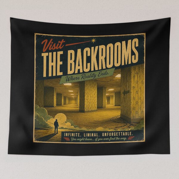 Item preview, Visit the Backrooms – Retro Travel Poster | Liminal Space Horror Art designed and sold by DiamondSkyShirt.