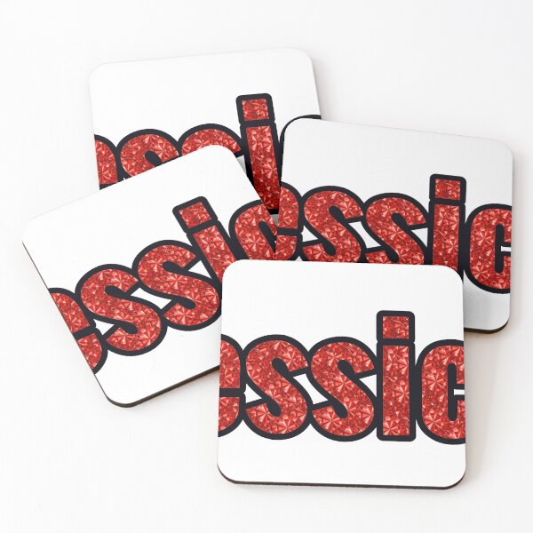 Item preview, Jessica Girl Name Red Rhinestone Texture designed and sold by TheIconSmith.