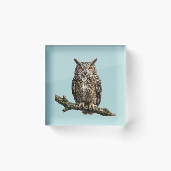 Item preview, Majestic Great Horned Owl Realistic Forest Bird Illustration designed and sold by Utopian-Magic.