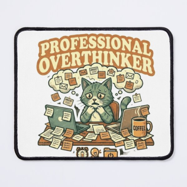 Item preview, Professional Overthinker Cat – Funny Introvert Work Humor designed and sold by Dada-arts.