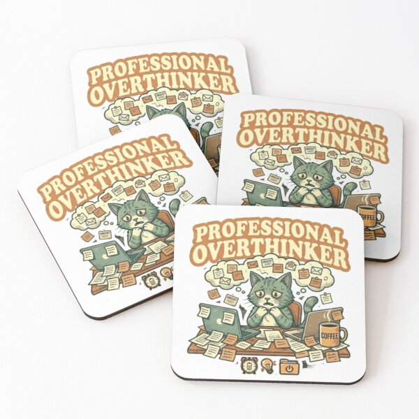 Item preview, Professional Overthinker Cat – Funny Introvert Work Humor designed and sold by Dada-arts.