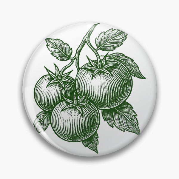 Item preview, Linocut Tomato Branch - Green Botanical Kitchen Art designed and sold by shinygreenbug.