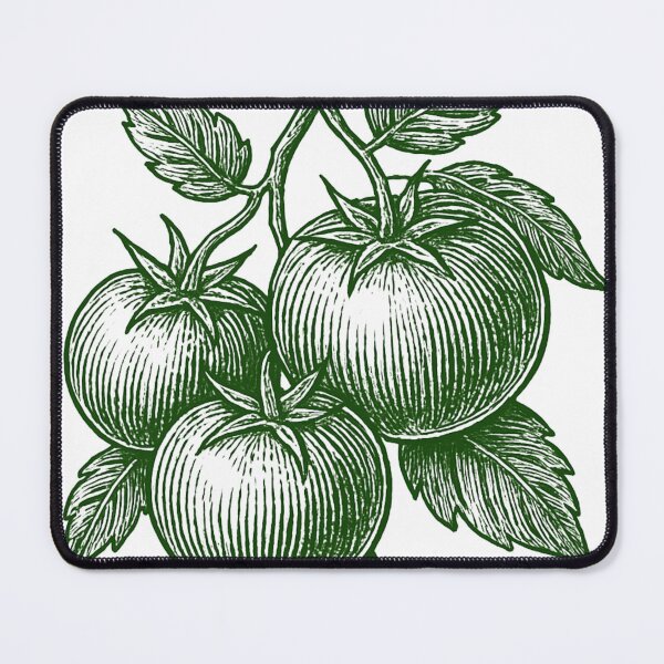 Item preview, Linocut Tomato Branch - Green Botanical Kitchen Art designed and sold by shinygreenbug.