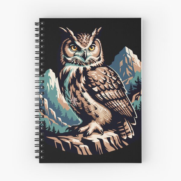 Item preview, Powerful Owl Mountain Wilderness Vintage Wildlife Design designed and sold by ArcticFoxStudio.