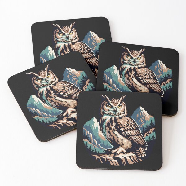 Item preview, Powerful Owl Mountain Wilderness Vintage Wildlife Design designed and sold by ArcticFoxStudio.
