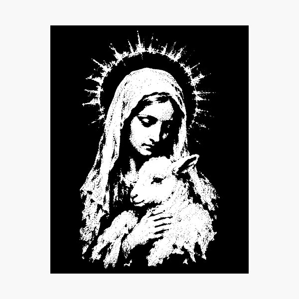 Item preview, Virgin Mary with Lamb Catholic Christian Design designed and sold by trajeado14.